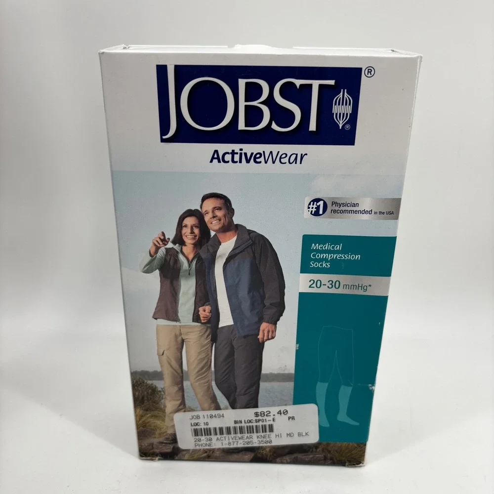 JOBST ActiveWear Medical Compression Socks 20-30 mmHg Knee High Medium Black